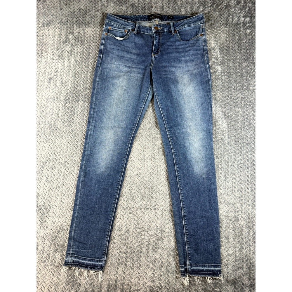 Lucky Brand Womens 10/30 Blue Denim Stretch Skinny Leg Jeans Frayed Hem